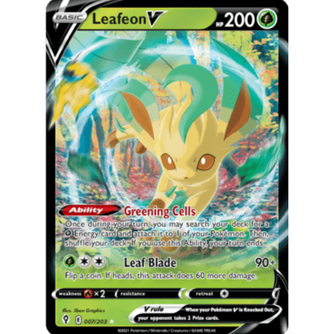 Leafeon V 007 - Holofoil SWSH07 Evolving Skies - Ultra Rare