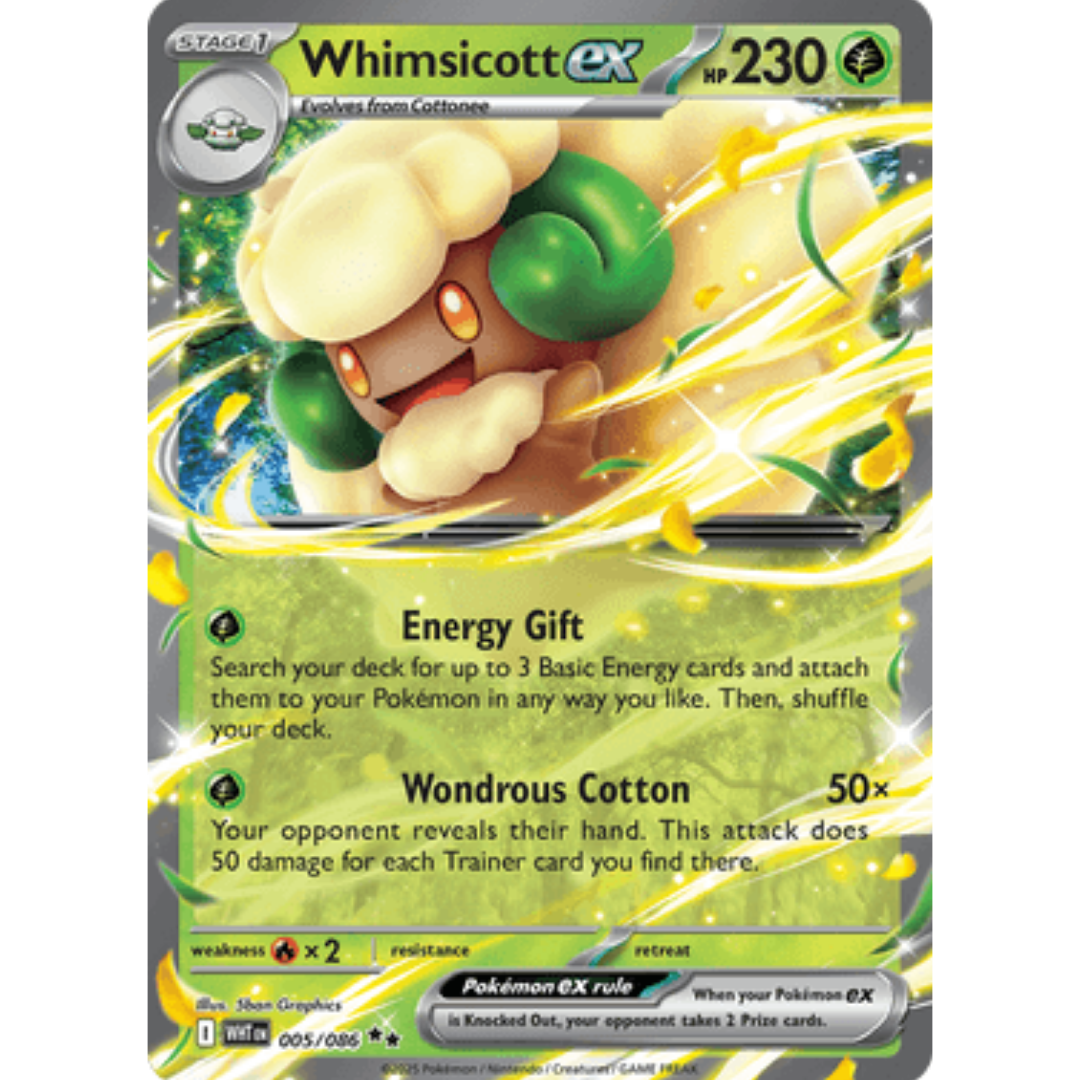 Whimsicott ex 005/086 - Holofoil SV White Flare - Double Rare