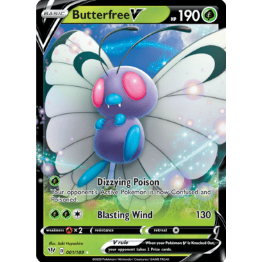 Butterfree V 001 - Holofoil SWSH03 Darkness Ablaze - Ultra Rare