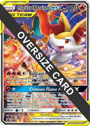 Charizard & Braixen GX - SM230 (SM Black Star Promo) - Holofoil Jumbo Cards - Promo