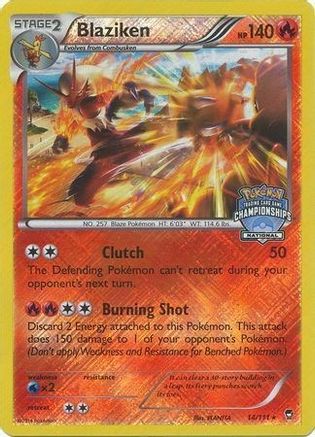 Blaziken - 14/111 (National Championships)/111 - Reverse Holofoil League & Championship Cards - Promo