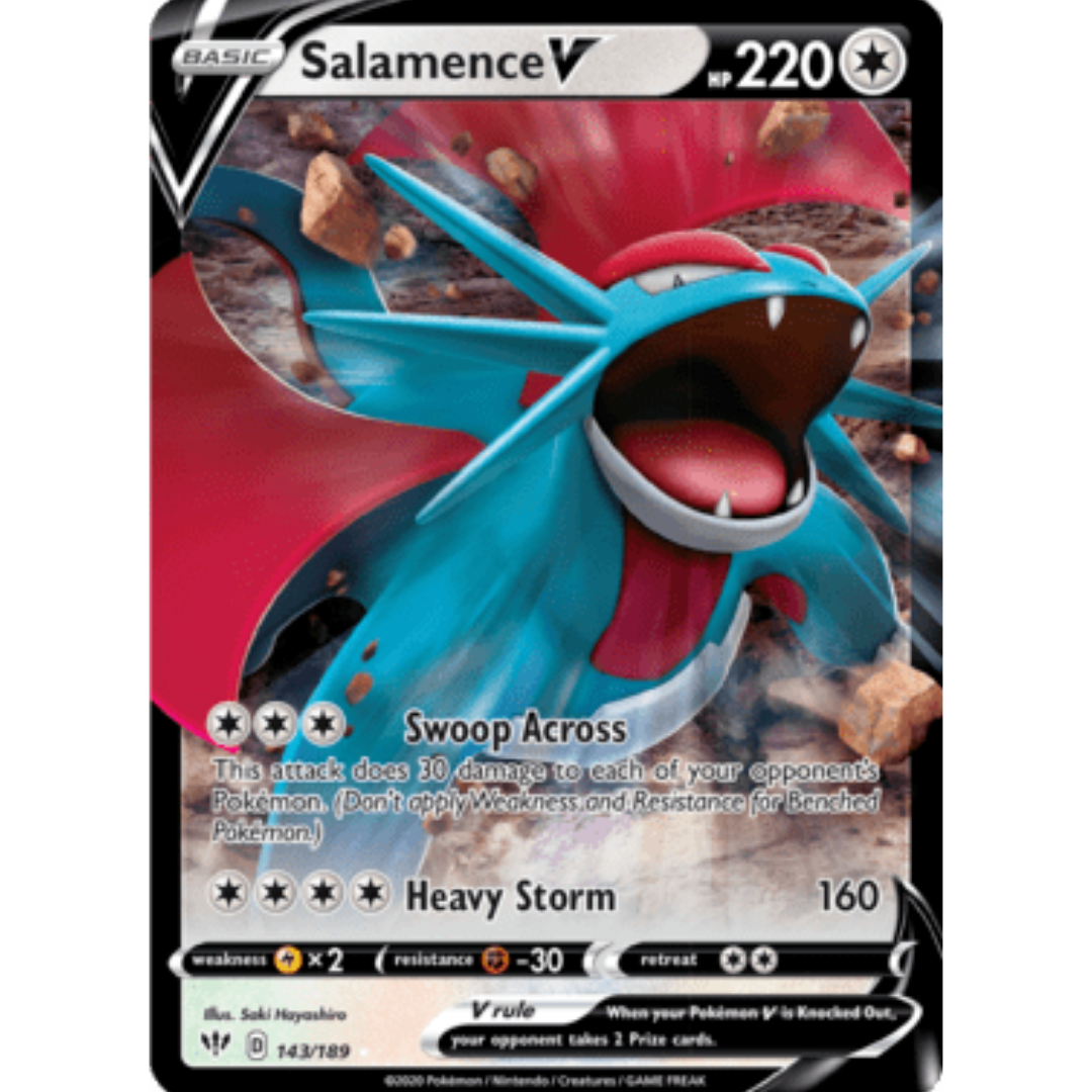 Salamence V 143 - Holofoil SWSH03 Darkness Ablaze - Ultra Rare