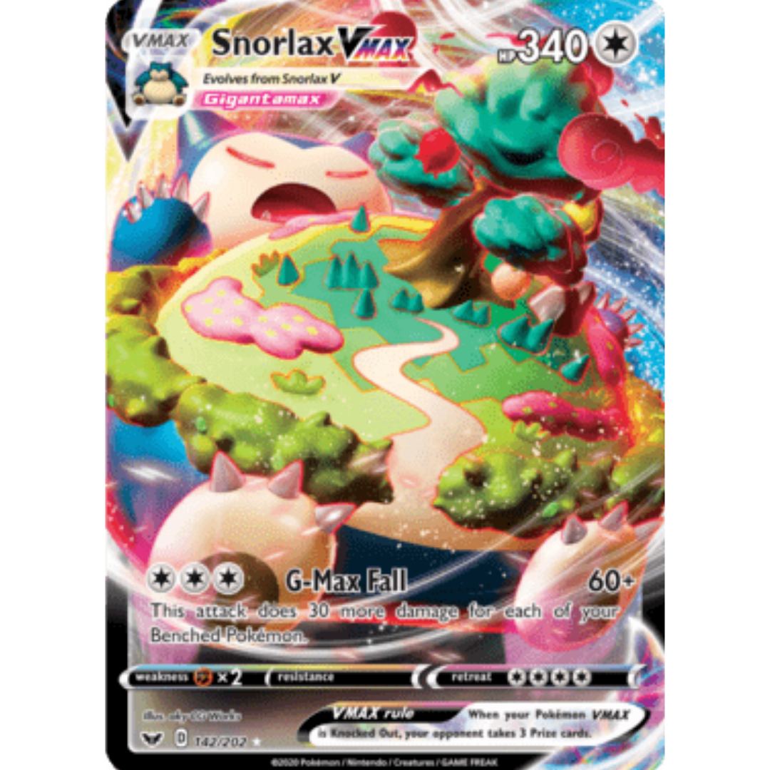 Snorlax VMAX 142 - Holofoil SWSH01 Sword & Shield Base Set - Ultra Rare