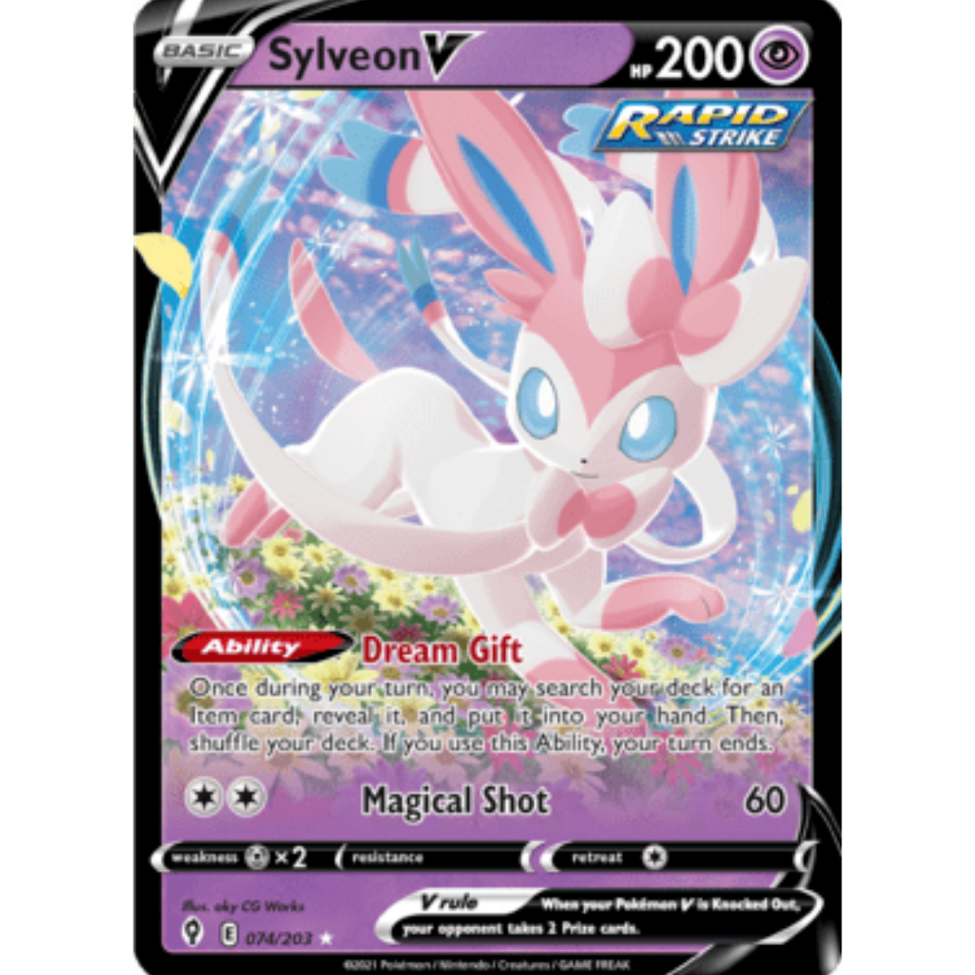 Sylveon V 074 - Holofoil SWSH07 Evolving Skies - Ultra Rare