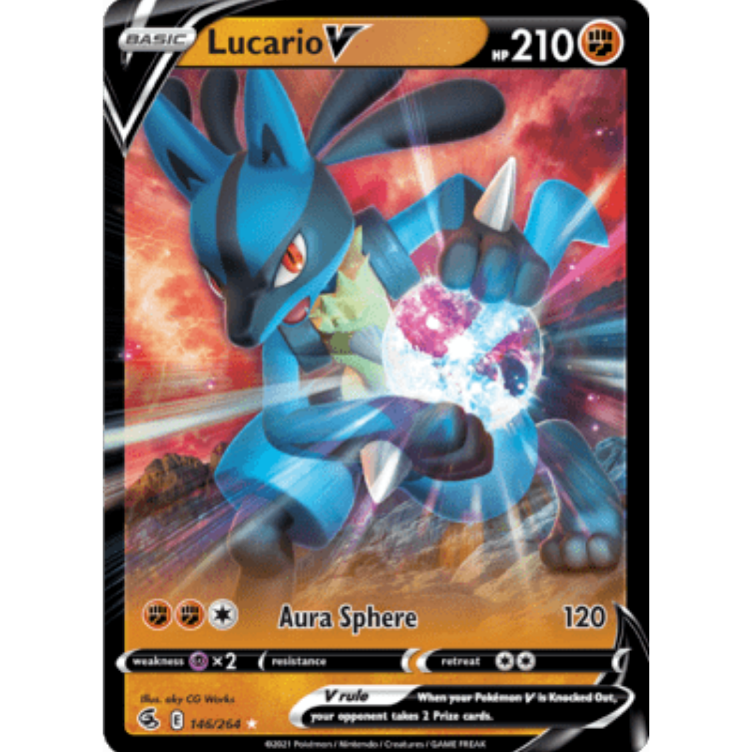 Lucario V 146 - Holofoil SWSH08 Fusion Strike - Ultra Rare