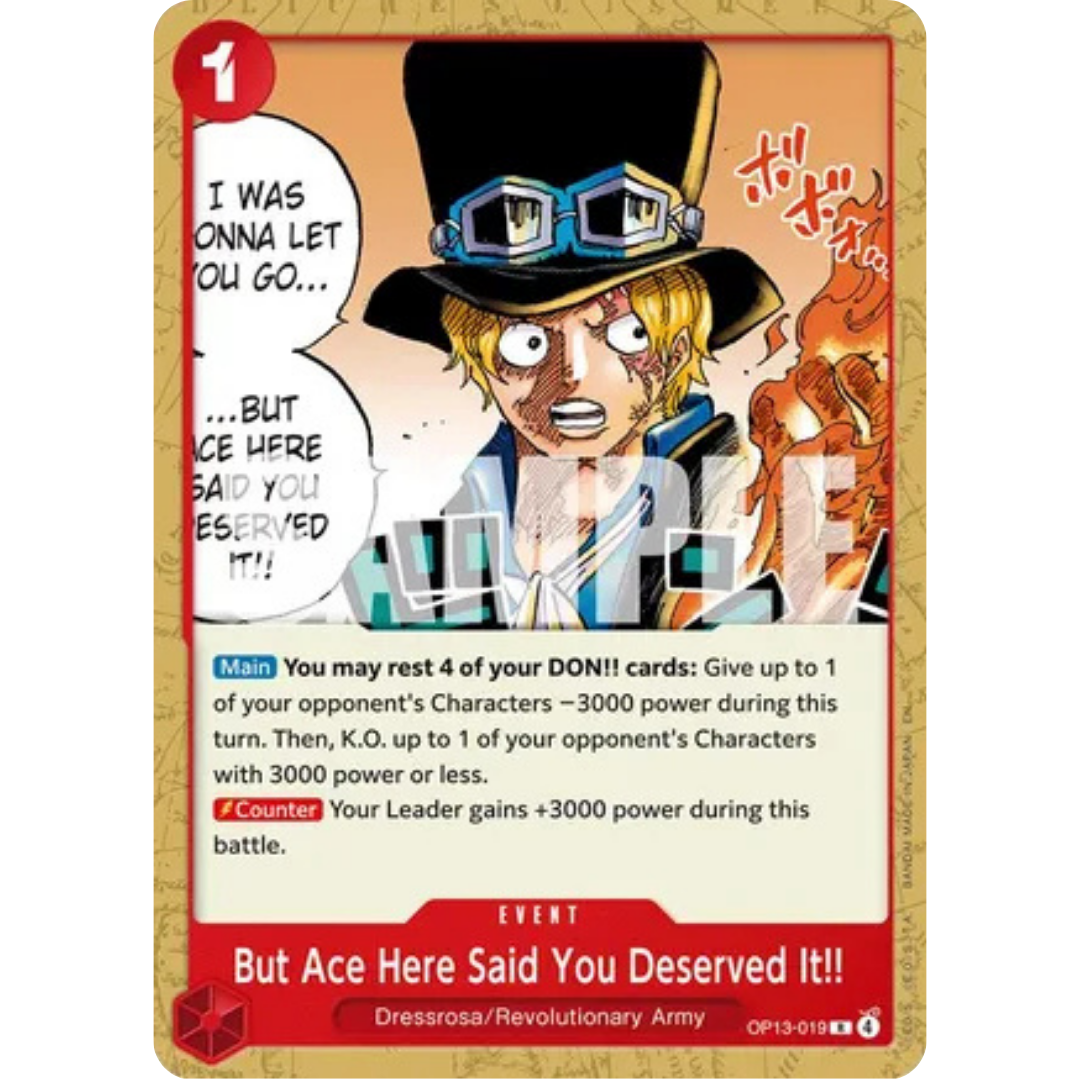 But Ace Here Said You Deserved It!! (OP13-019) - Starter Deck 35: RED/BLACK Sabo