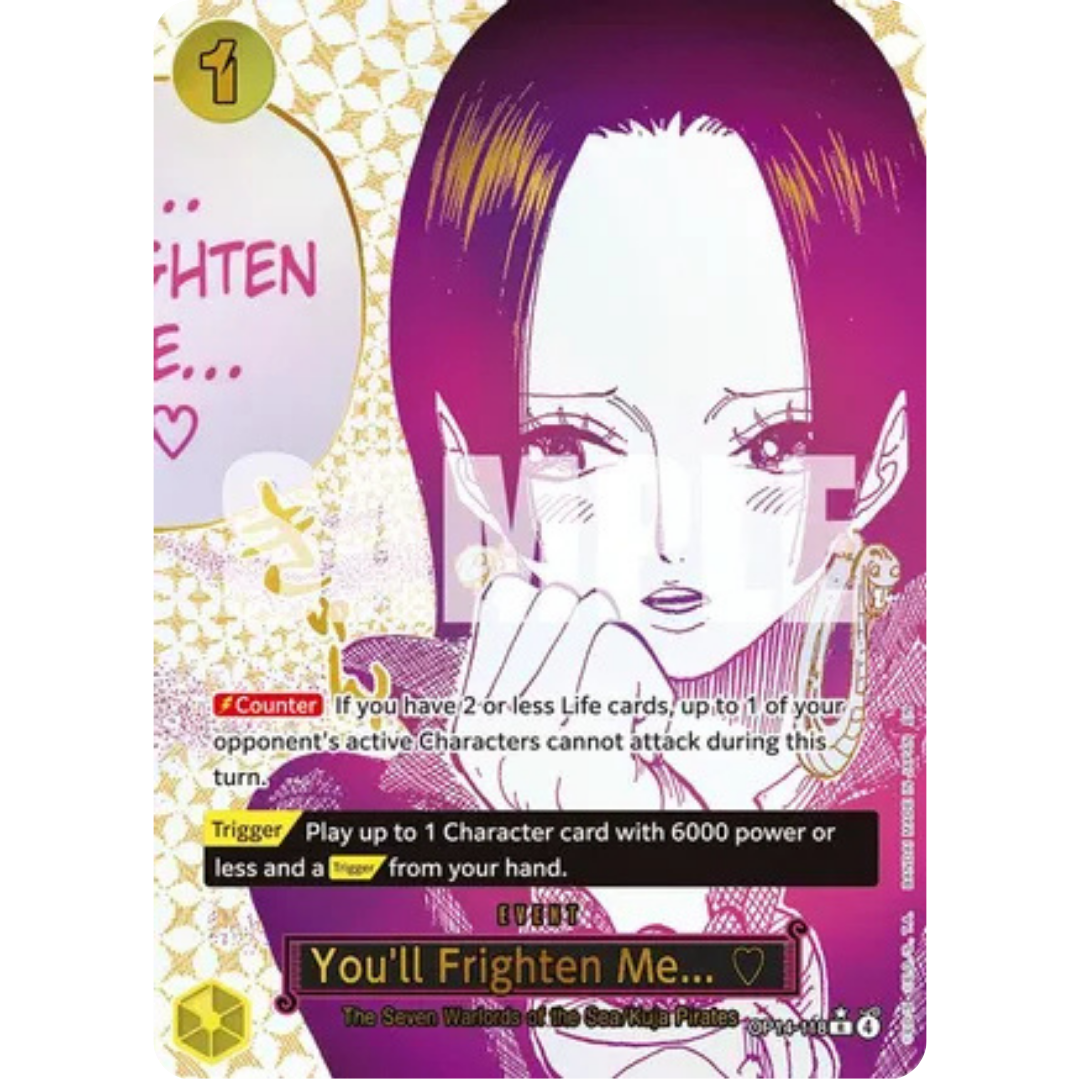 You'll Frighten Me... (Alternate Art) (OP14-118) - The Azure Sea's Seven Foil