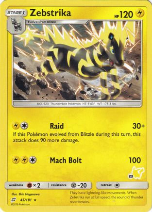 Zebstrika - 45/181 (#23 Pikachu Stamped)/181 Battle Academy - Promo