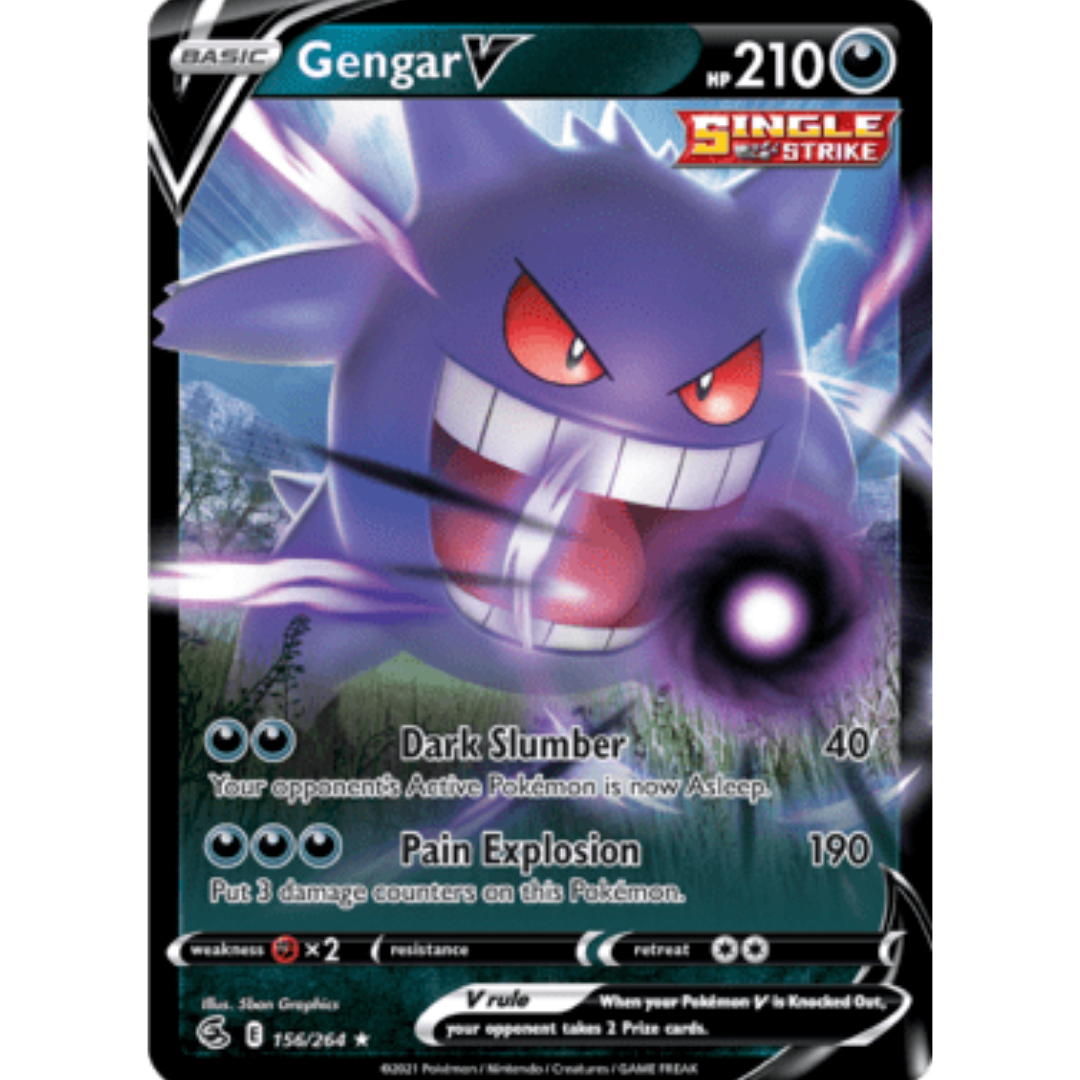 Gengar V 156 - Holofoil SWSH08 Fusion Strike - Ultra Rare