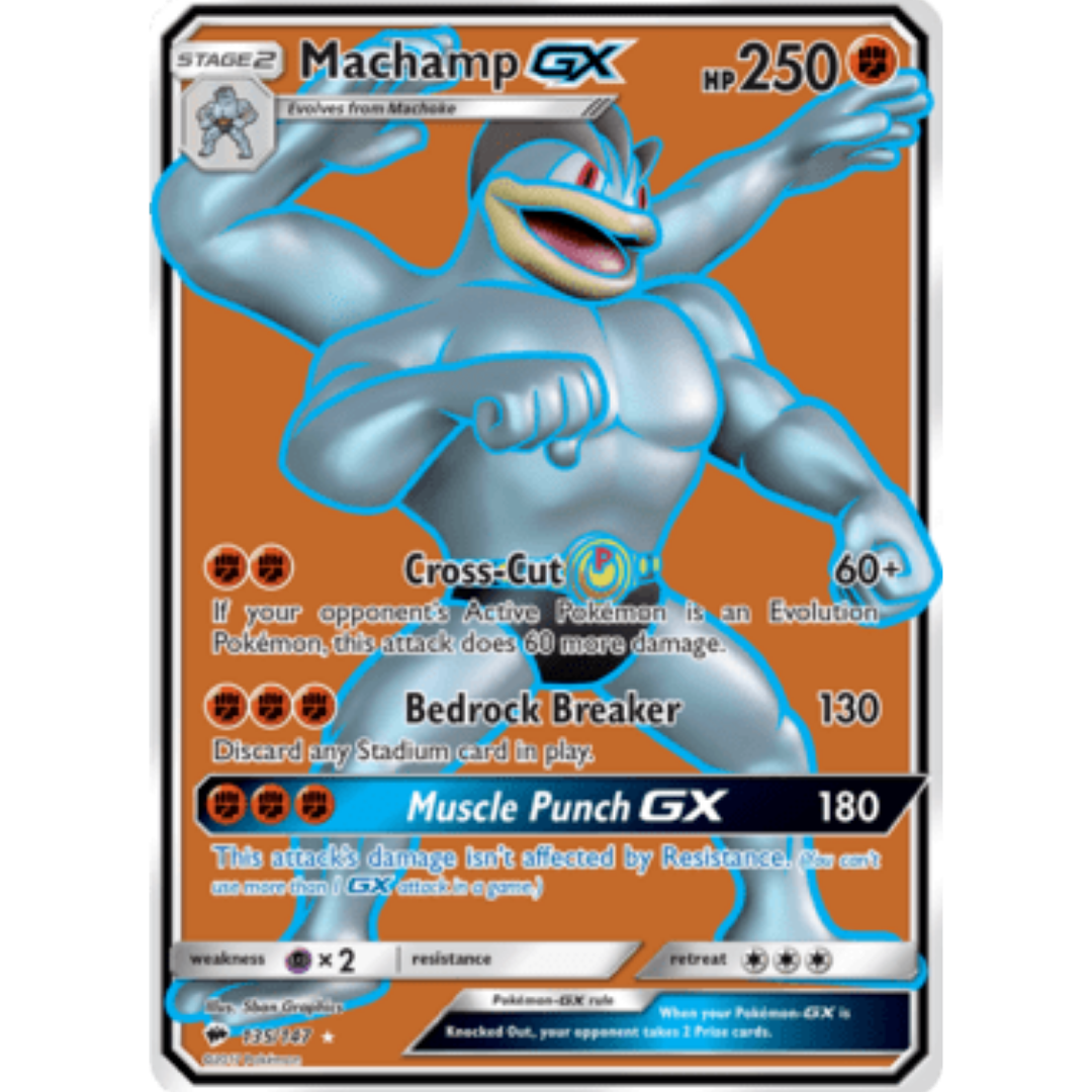 Machamp GX (Full Art)/147 - Holofoil SM Burning Shadows - Ultra Rare