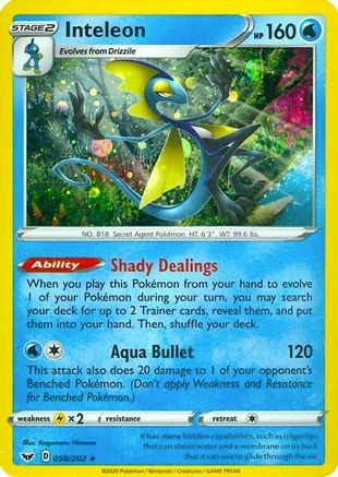 Inteleon 058/202 - Holofoil Miscellaneous Cards & Products - Promo