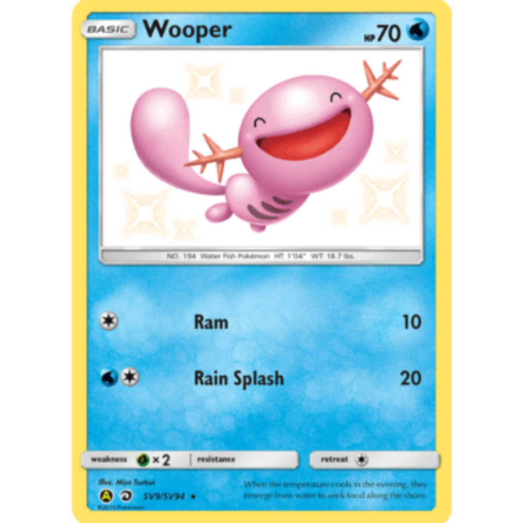 Wooper SV9/SV94 - Holofoil Hidden Fates Shiny Vault - Shiny Holo Rare