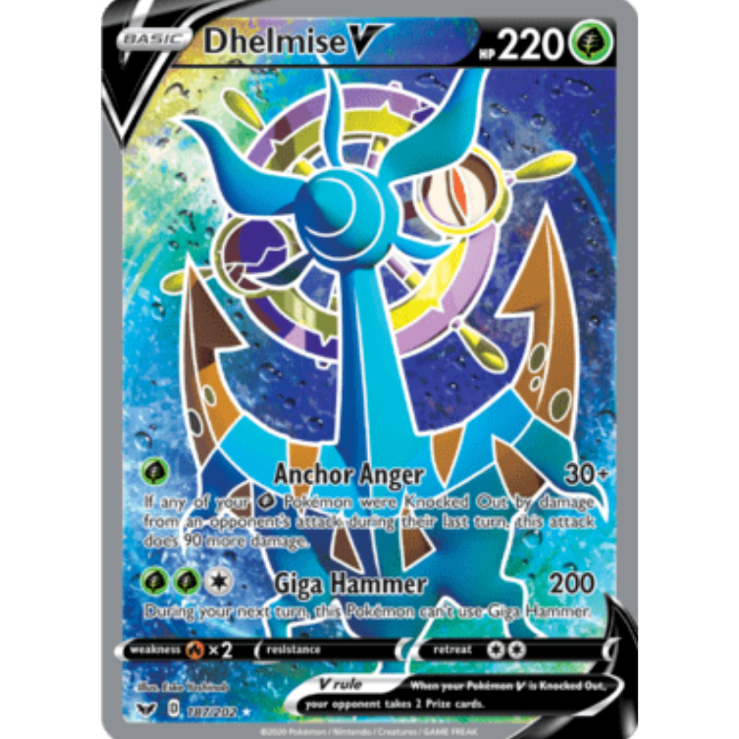 Dhelmise V (Full Art) 187 - Holofoil SWSH01 Sword & Shield Base Set - Ultra Rare