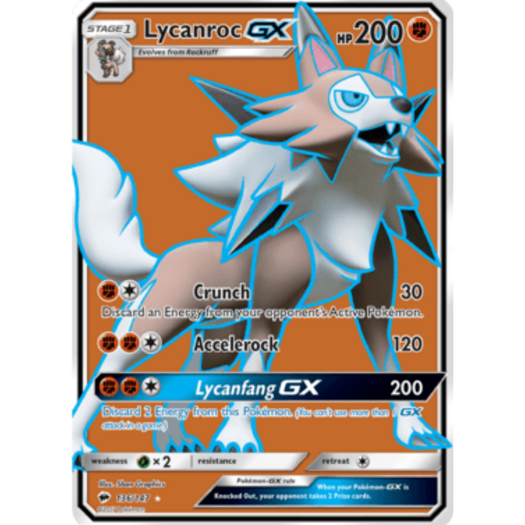 Lycanroc GX (Full Art) 136/147 - Holofoil SM Burning Shadows - Ultra Rare