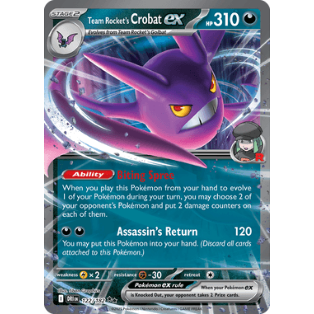 Team Rocket's Crobat ex 122/182 - Holofoil SV10 Destined Rivals - Double Rare