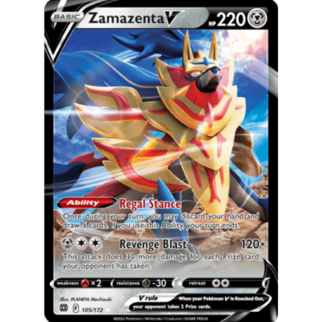 Zamazenta V 105 - Holofoil SWSH09 Brilliant Stars - Ultra Rare