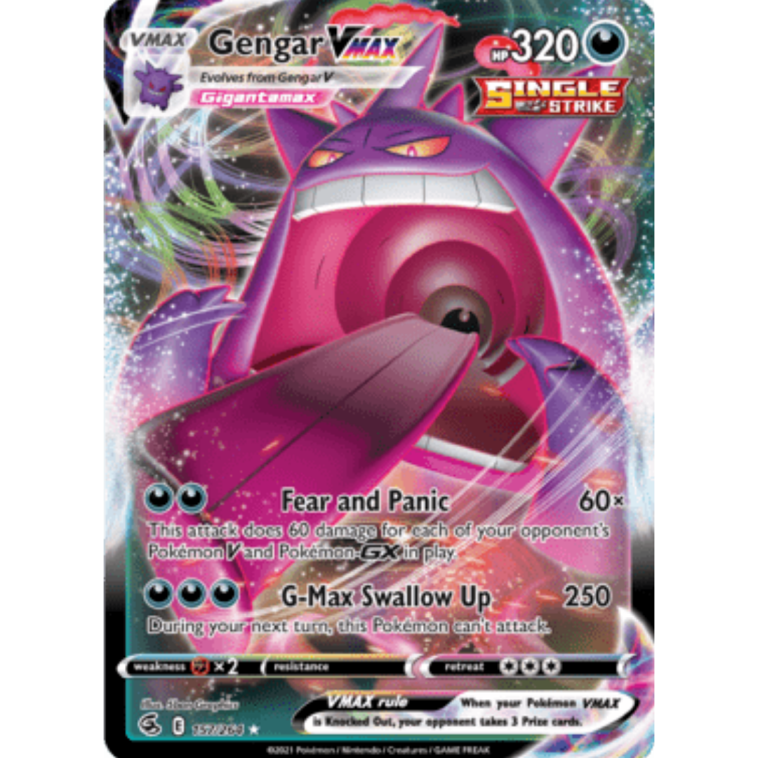 Gengar VMAX 157 - Holofoil SWSH08 Fusion Strike - Ultra Rare