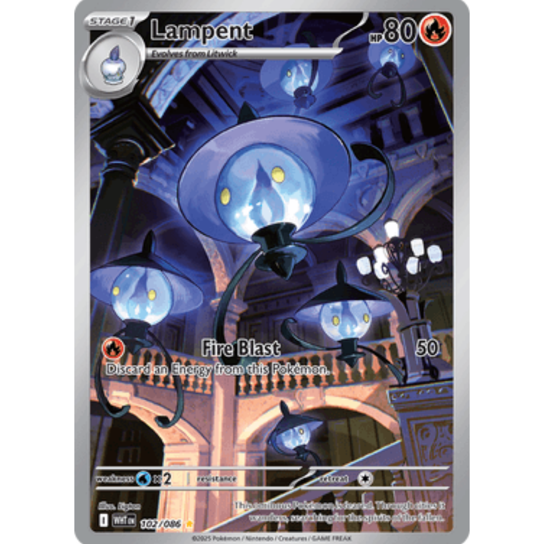 Lampent 102/086 - Holofoil SV White Flare - Illustration Rare