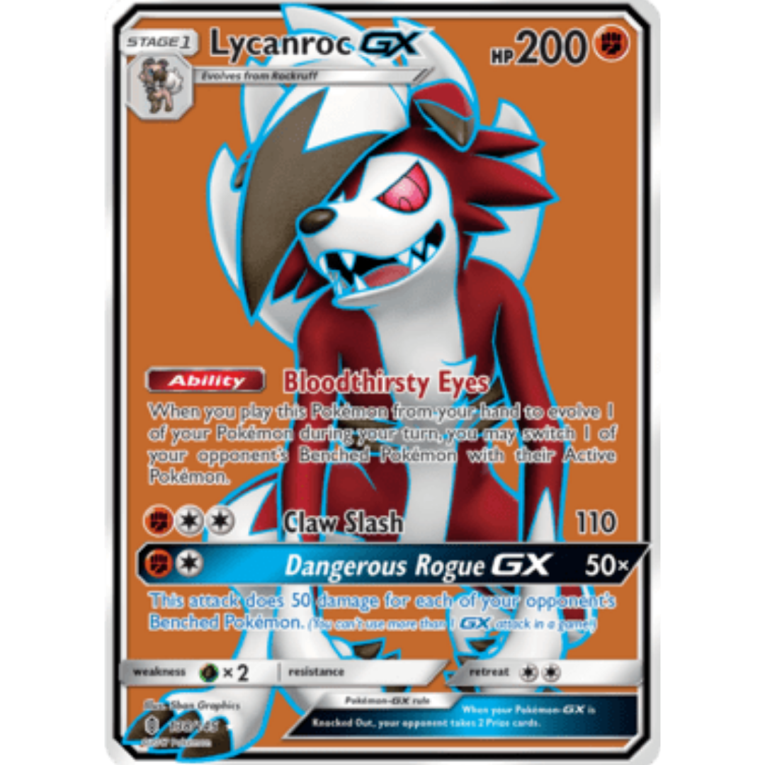 Lycanroc GX (Full Art) - Holofoil SM Guardians Rising - Ultra Rare