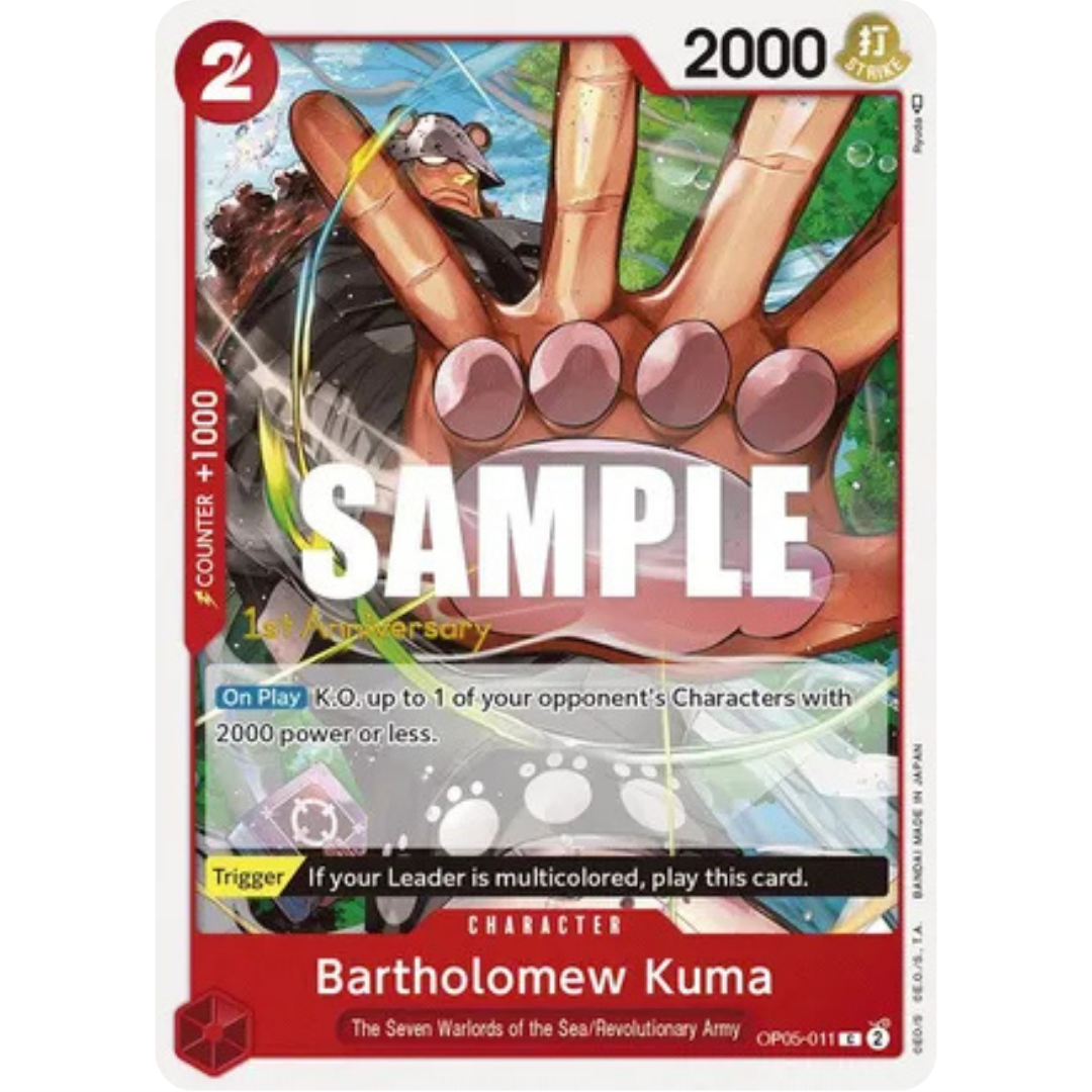 Bartholomew Kuma (OP05-011) - Awakening of the New Era: 1st Anniversary Tournament Cards