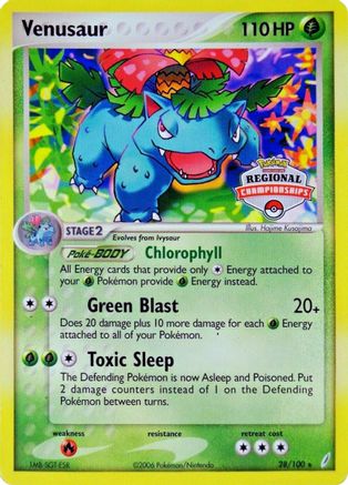 Venusaur - 28/100 (Regional Championships)/100 League & Championship Cards - Promo