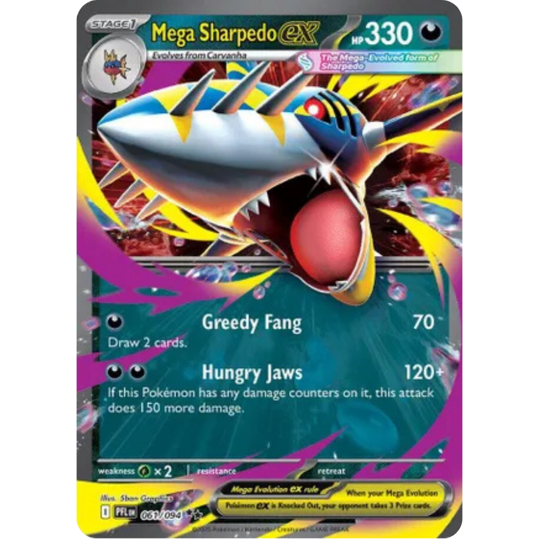Mega Sharpedo ex 061/094 - Holofoil ME02 Phantasmal Flames - Double Rare