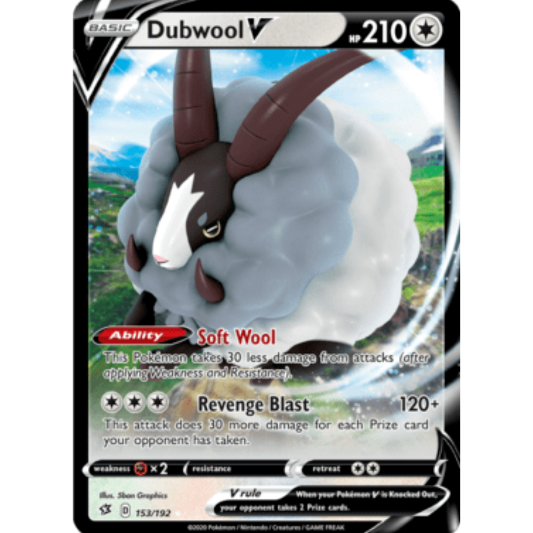 Dubwool V 153 - Holofoil SWSH02 Rebel Clash - Ultra Rare