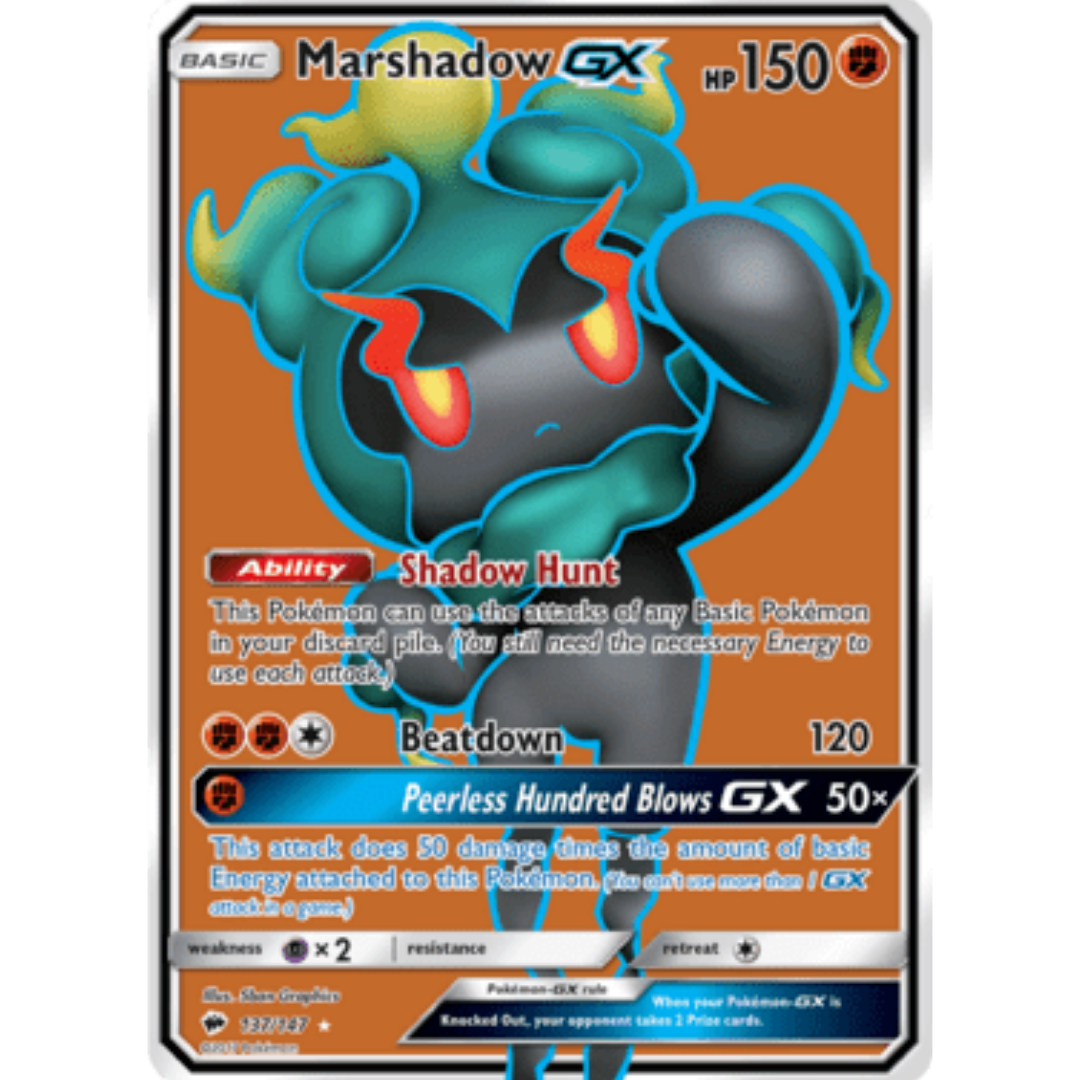 Marshadow GX (Full Art) 137/147 - Holofoil SM Burning Shadows - Ultra Rare