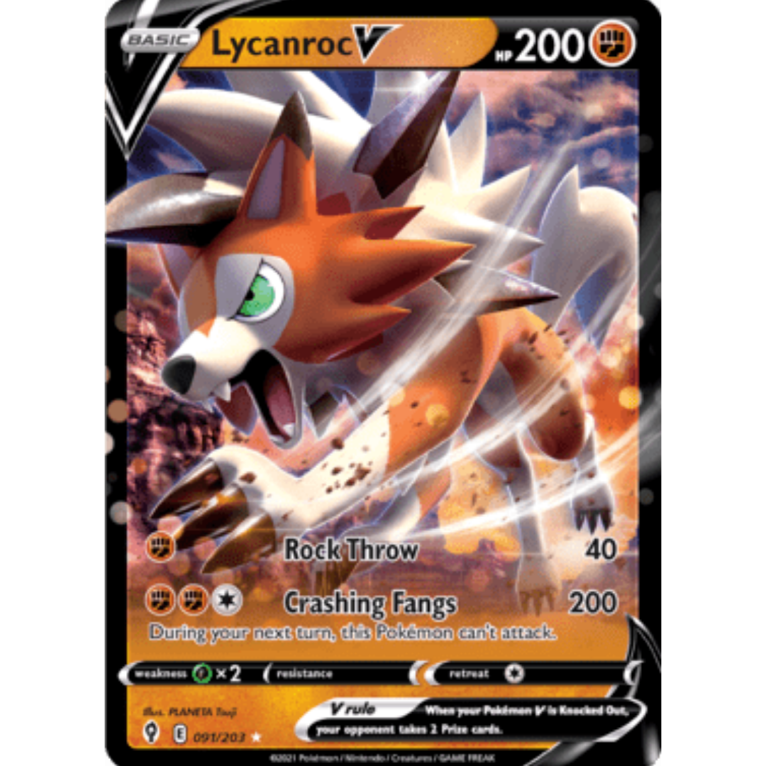 Lycanroc V 091 - Holofoil SWSH07 Evolving Skies - Ultra Rare