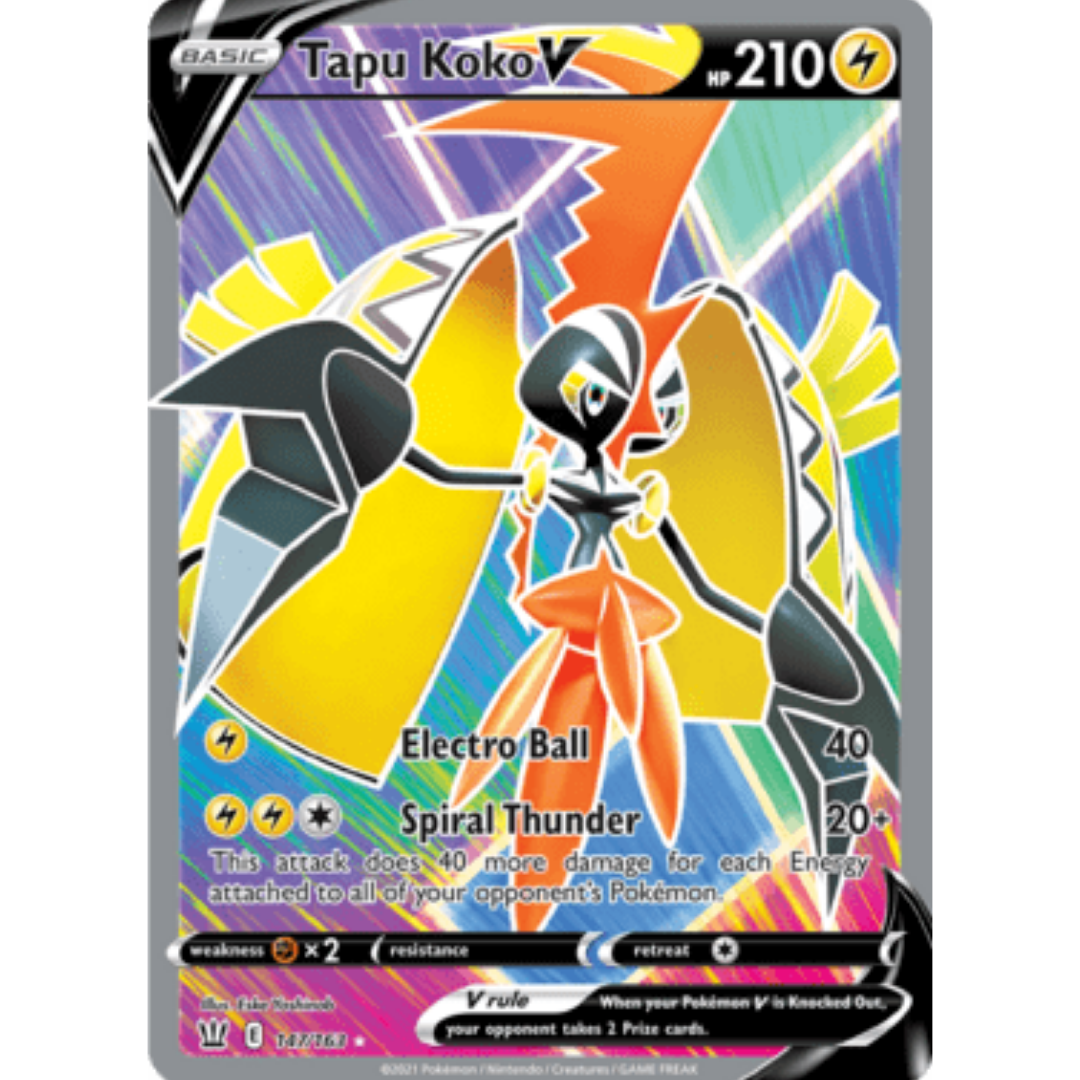 Tapu Koko V (Full Art) 147 - Holofoil SWSH05 Battle Styles - Ultra Rare