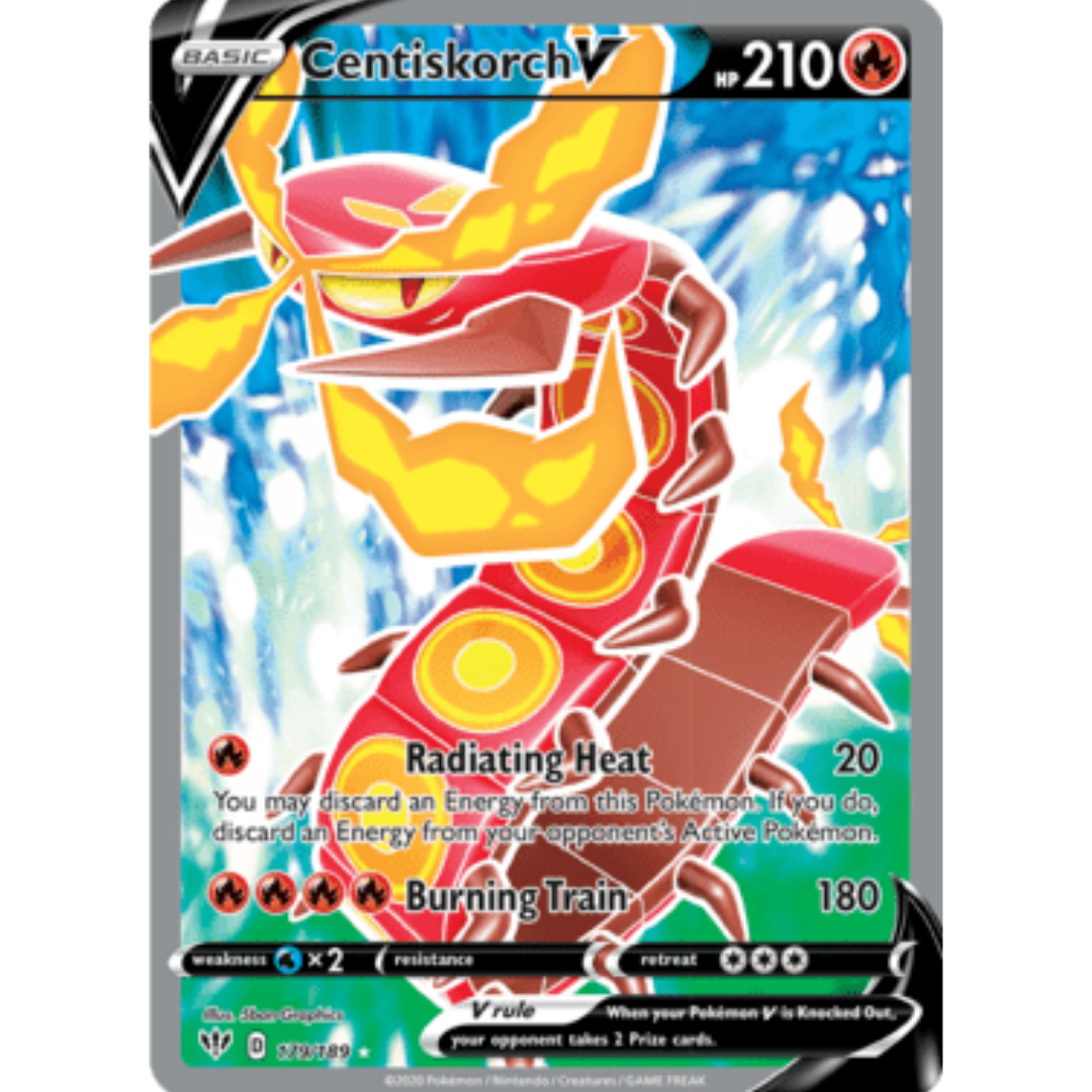 Centiskorch V (Full Art) 179 - Holofoil SWSH03 Darkness Ablaze - Ultra Rare