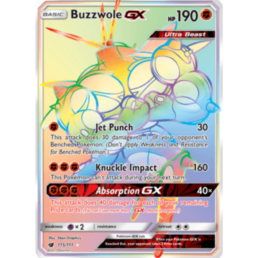 Buzzwole GX (Secret)/111 - Holofoil SM Crimson Invasion - Secret Rare