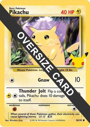 Pikachu - 58/102 (25th Anniversary)/102 Jumbo Cards - Promo
