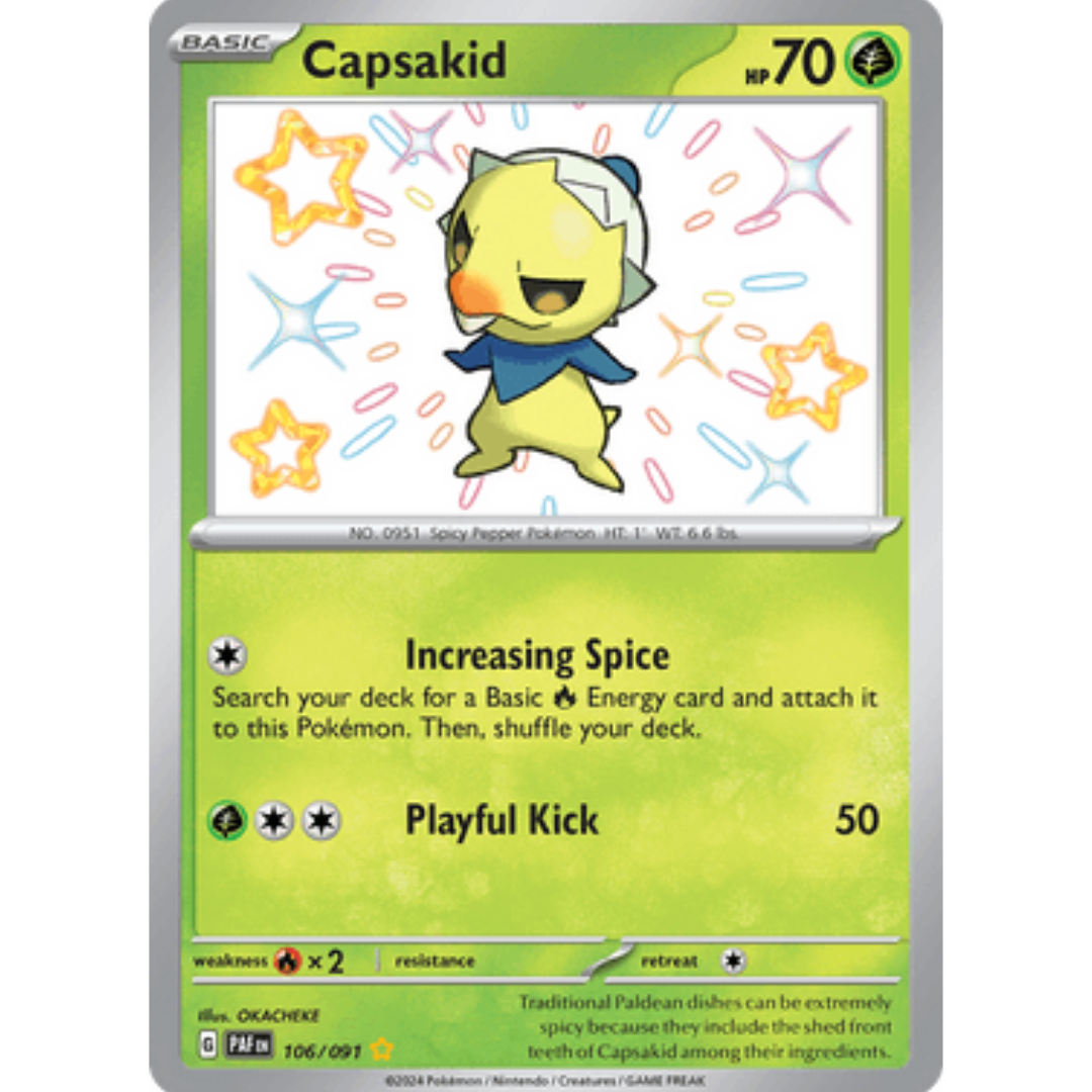 Capsakid 106 - Holofoil SV Paldean Fates - Shiny Rare