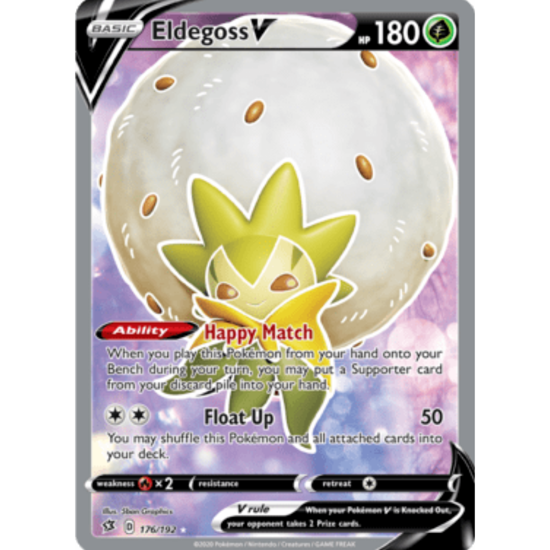 Eldegoss V (Full Art) 176/192 - Holofoil SWSH02 Rebel Clash - Ultra Rare