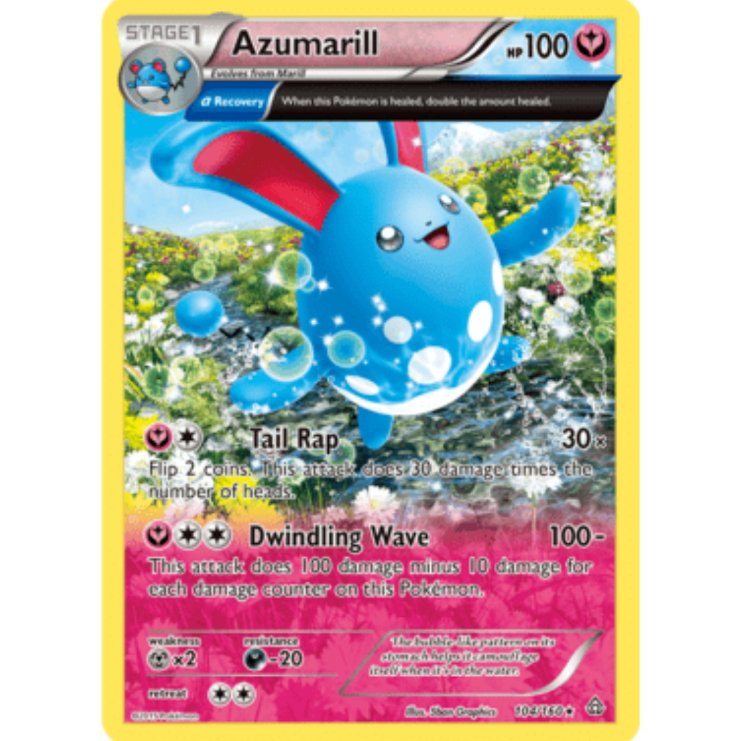 Azumarill (Alpha) 104/160 - Reverse Holofoil XY Primal Clash - Holo Rare