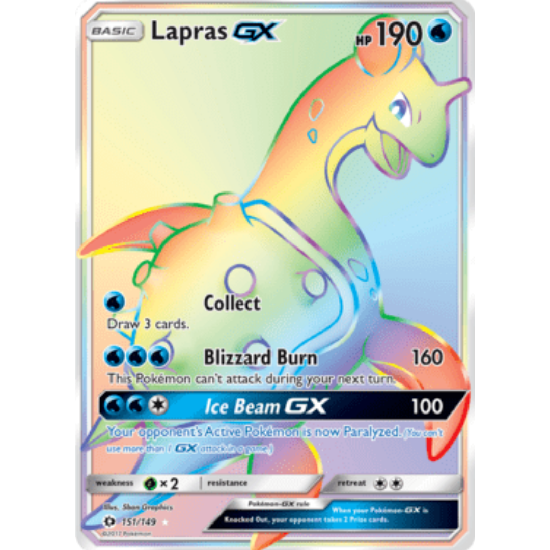 Lapras GX (Secret) 151/149 - Holofoil SM Base Set - Secret Rare