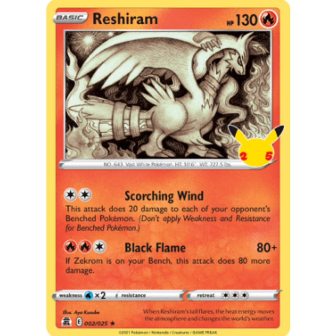 Reshiram 002/025 - Holofoil Celebrations - Holo Rare