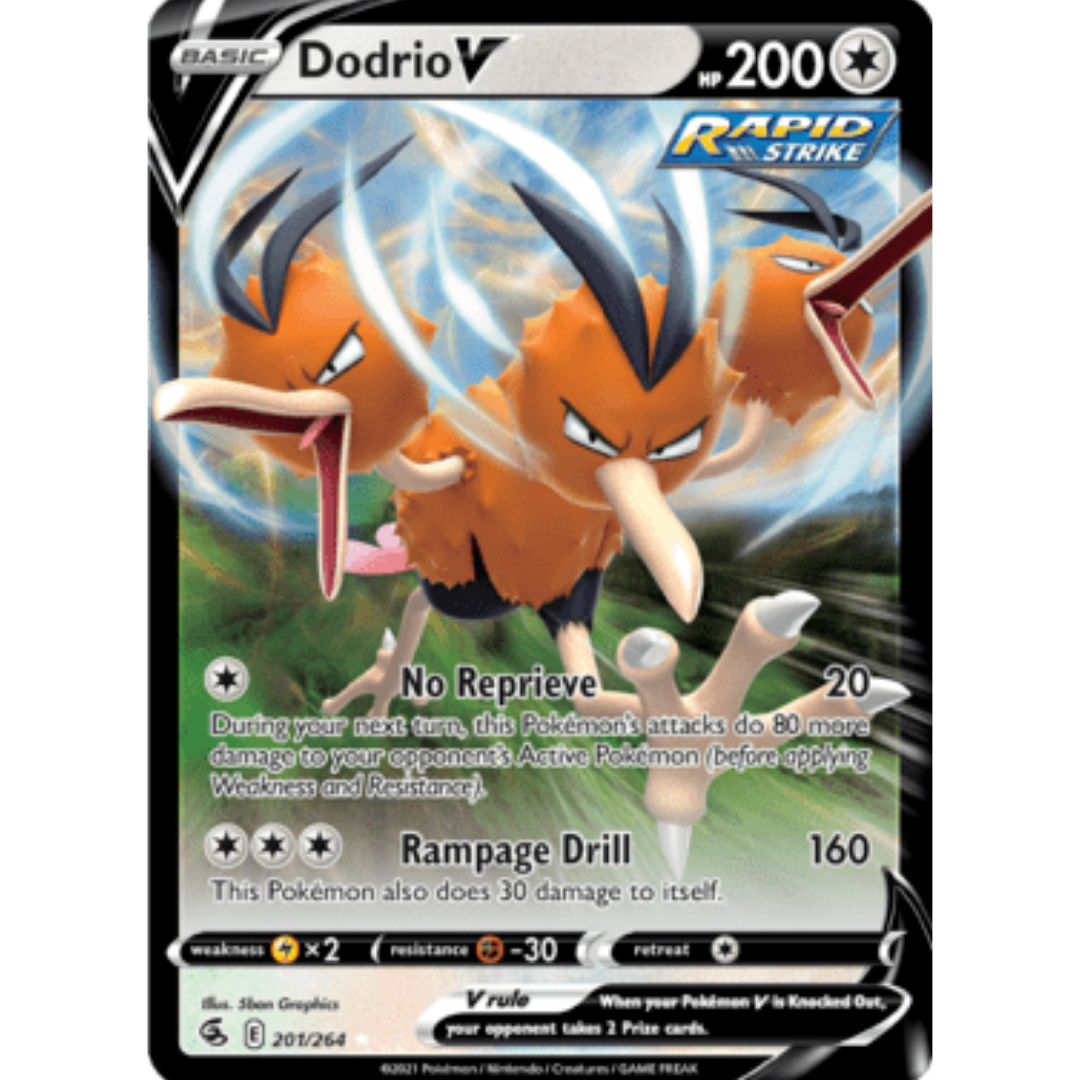 Dodrio V 201 - Holofoil SWSH08 Fusion Strike - Ultra Rare