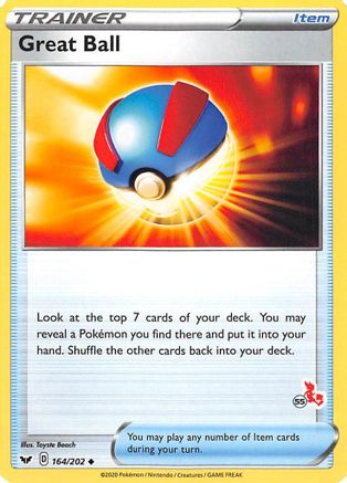 Great Ball - 164/202 (#55 Cinderace Stamped)/202 Battle Academy 2022 - Promo