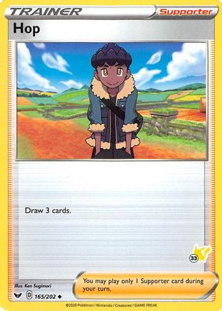 Hop - 165/202 (#33 Pikachu Stamped)/202 Battle Academy 2022 - Promo