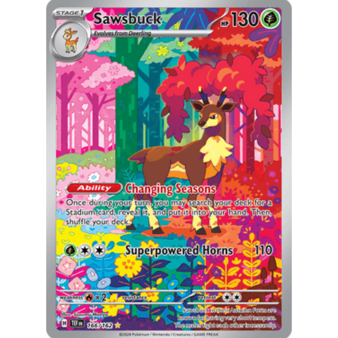 Sawsbuck 166/162 - Holofoil SV05 Temporal Forces - Illustration Rare