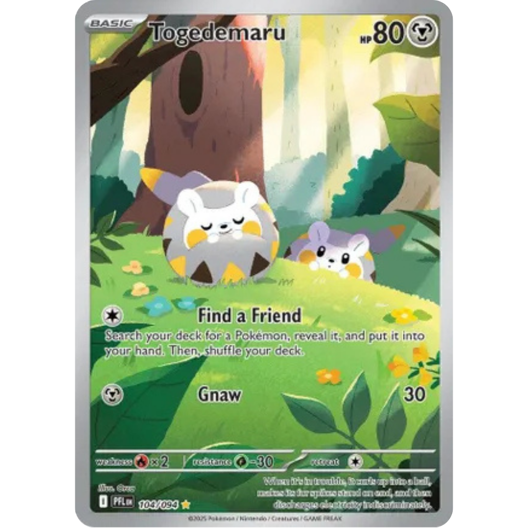 Togedemaru 104/094 - Holofoil ME02 Phantasmal Flames - Illustration Rare