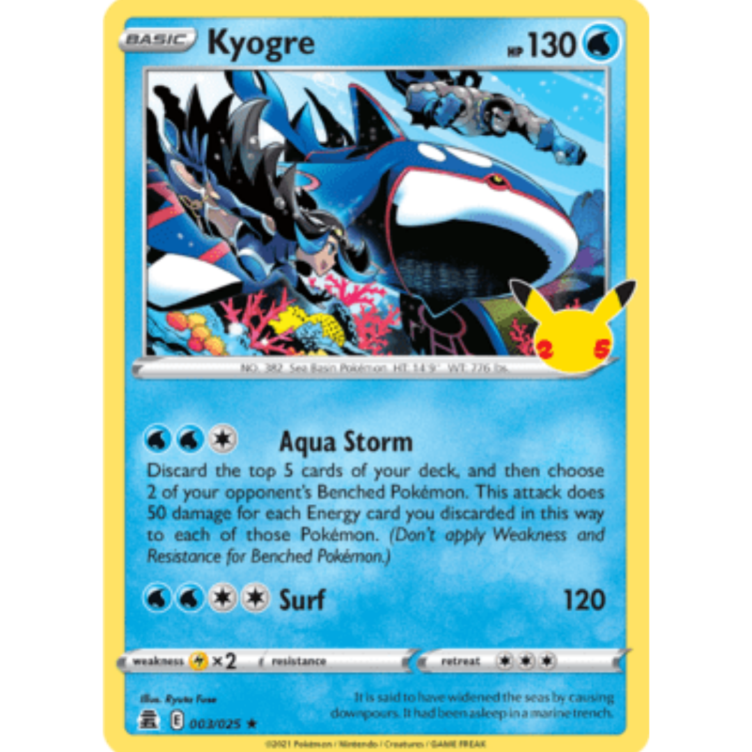 Kyogre 003 - Holofoil Celebrations - Holo Rare