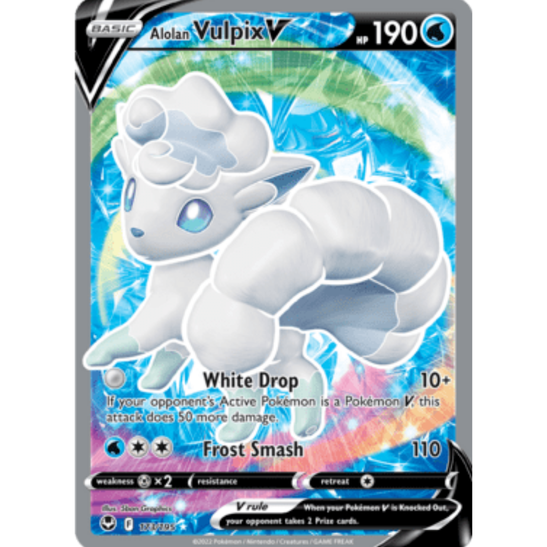 Alolan Vulpix V (Full Art) 173 - Holofoil SWSH12 Silver Tempest - Ultra Rare