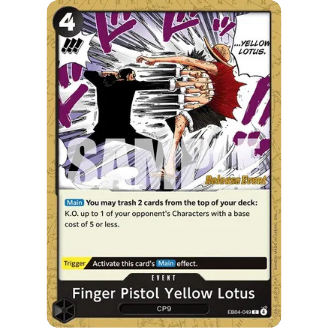 Finger Pistol Yellow Lotus (EB04-049) - Adventure on Kami's Island Release Event Cards