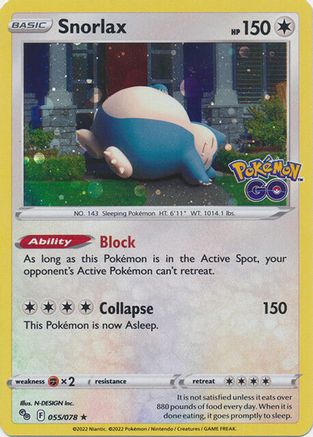 Snorlax 055/078 - Holofoil Miscellaneous Cards & Products - Promo