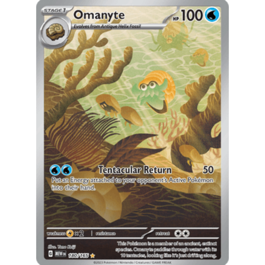 Omanyte 180/165 - Holofoil SV Scarlet & Violet 151 - Illustration Rare