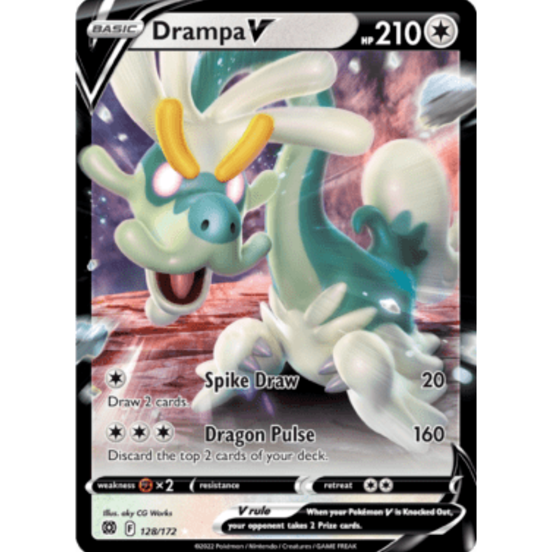 Drampa V 128 - Holofoil SWSH09 Brilliant Stars - Ultra Rare