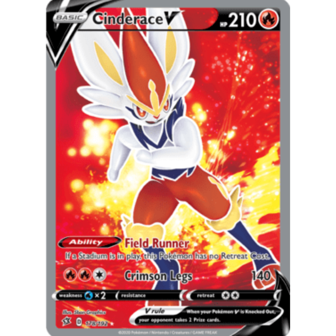 Cinderace V (Full Art) 178 - Holofoil SWSH02 Rebel Clash - Ultra Rare